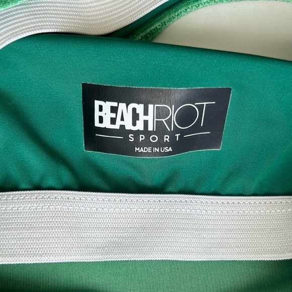 Beach Riot Green Velvet Sparkle Star Glitter Libby Crop Top Sports Bra Size S - Picture 9 of 11